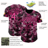 Custom Tie Dye Pink-Black 3D Authentic Baseball Jersey