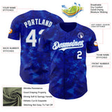 Custom Tie Dye White-Light Blue 3D Authentic Baseball Jersey