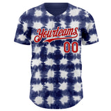 Custom Tie Dye Red-White Shibori Pattern Authentic Baseball Jersey