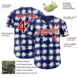 Custom Tie Dye Red-White Shibori Pattern Authentic Baseball Jersey