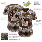 Custom Tie Dye Brown-White Shibori Pattern Authentic Baseball Jersey