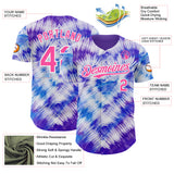 Custom Tie Dye Pink-White Shibori Pattern Authentic Baseball Jersey
