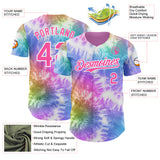 Custom Tie Dye Pink-White Shibori Pattern Authentic Baseball Jersey