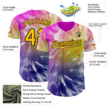 Custom Tie Dye Gold-Black Shibori Pattern Authentic Baseball Jersey