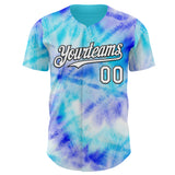 Custom Tie Dye White-Black Shibori Pattern Authentic Baseball Jersey
