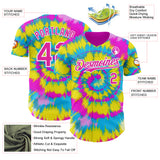 Custom Tie Dye Deep Pink-White Shibori Pattern Authentic Baseball Jersey