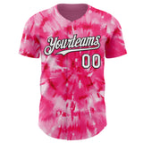 Custom Tie Dye White-Black Shibori Pattern Authentic Baseball Jersey