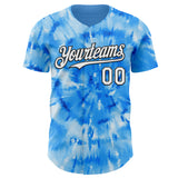 Custom Tie Dye White-Black Shibori Pattern Authentic Baseball Jersey