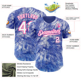 Custom Tie Dye White-Pink Shibori Pattern Authentic Baseball Jersey