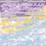 Custom Stitched Tie Dye Light Purple-White Watercolor Cloud Splash Pullover Sweatshirt Hoodie