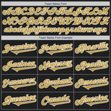 Custom Black Old Gold-White Authentic Two Tone Baseball Jersey