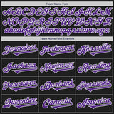 Custom Black Purple-White Authentic Two Tone Baseball Jersey