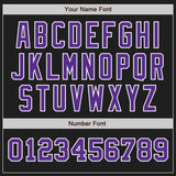 Custom Black Purple-White Authentic Two Tone Baseball Jersey