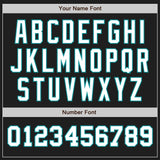 Custom Black White-Teal Authentic Two Tone Baseball Jersey