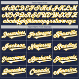 Custom Navy White-Gold Authentic Two Tone Baseball Jersey