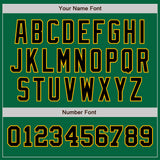 Custom Kelly Green Black-Gold Authentic Two Tone Baseball Jersey