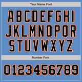 Custom Powder Blue Black-Orange Authentic Two Tone Baseball Jersey