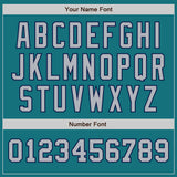Custom Teal Gray-Navy Authentic Two Tone Baseball Jersey