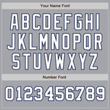 Custom Gray White-Navy Authentic Two Tone Baseball Jersey