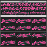 Custom Black Pink-Kelly Green Authentic Two Tone Baseball Jersey