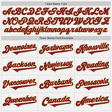Custom White Crimson-Old Gold Authentic Two Tone Baseball Jersey