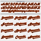 Custom White Brown-Orange Authentic Two Tone Baseball Jersey
