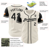 Custom Cream Black Authentic Two Tone Baseball Jersey