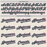 Custom Cream Kelly Green-Pink Authentic Two Tone Baseball Jersey