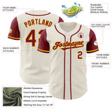 Custom Cream Crimson-Gold Authentic Two Tone Baseball Jersey