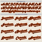 Custom Cream Brown-Orange Authentic Two Tone Baseball Jersey