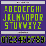 Custom Purple Black-Neon Green Authentic Two Tone Baseball Jersey