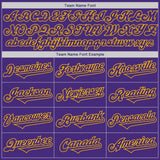 Custom Purple Gold Authentic Two Tone Baseball Jersey