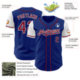 Custom Royal Crimson-White Authentic Two Tone Baseball Jersey