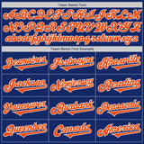 Custom Royal Orange-White Authentic Two Tone Baseball Jersey