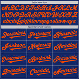 Custom Royal Orange Authentic Two Tone Baseball Jersey