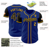 Custom Royal Black-Gold Authentic Two Tone Baseball Jersey