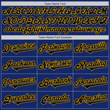 Custom Royal Black-Gold Authentic Two Tone Baseball Jersey