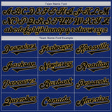 Custom Royal Black-Old Gold Authentic Two Tone Baseball Jersey
