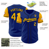 Custom Royal Gold-Black Authentic Two Tone Baseball Jersey