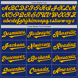 Custom Royal Gold-Black Authentic Two Tone Baseball Jersey