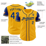 Custom Gold Royal Authentic Two Tone Baseball Jersey