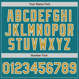 Custom Teal Old Gold-White Authentic Two Tone Baseball Jersey