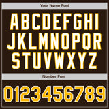 Custom Brown Gold-White Authentic Two Tone Baseball Jersey
