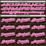 Custom Brown Pink-White Authentic Two Tone Baseball Jersey