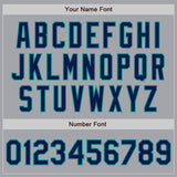 Custom Gray Navy-Teal Authentic Two Tone Baseball Jersey