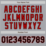 Custom Gray Black-Red Authentic Two Tone Baseball Jersey