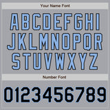 Custom Gray Black-Light Blue Authentic Two Tone Baseball Jersey