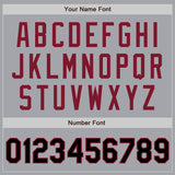Custom Gray Black-Crimson Authentic Two Tone Baseball Jersey