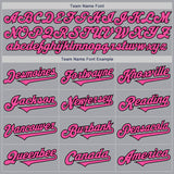 Custom Gray Pink-Black Authentic Two Tone Baseball Jersey