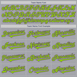 Custom Gray Neon Green-Purple Authentic Two Tone Baseball Jersey